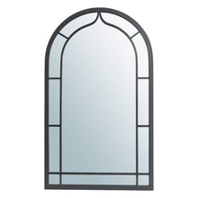 Load image into Gallery viewer, 33.07"H Oversized Black Metal Framed Arched Wall Mirror