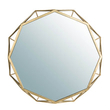 Load image into Gallery viewer, 28.15"D Deluxe Golden Metal Octagonal Wall Mirror