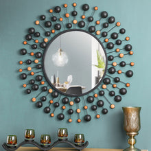 Load image into Gallery viewer, 34.65"D Oversized Metal Framed With Beads Round Wall Mirror
