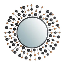 Load image into Gallery viewer, 34.65"D Oversized Metal Framed With Beads Round Wall Mirror