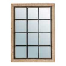Load image into Gallery viewer, 31.5"H Farmhouse Wooden/Metal Windowpane Rectangular Wall Mirror Decor