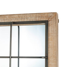 Load image into Gallery viewer, 31.5"H Farmhouse Wooden/Metal Windowpane Rectangular Wall Mirror Decor