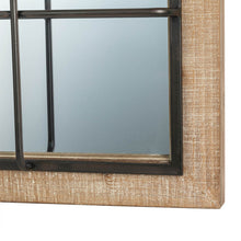 Load image into Gallery viewer, 31.5"H Farmhouse Wooden/Metal Windowpane Rectangular Wall Mirror Decor
