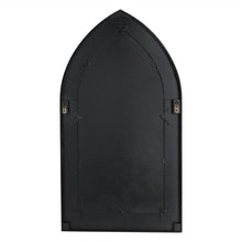 Load image into Gallery viewer, 40.16"H Wash White Wooden Cathedral Windowpane Wall Mirror Decor