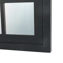 Load image into Gallery viewer, 40.16"H Black Wooden Cathedral Windowpane Wall Mirror Decor