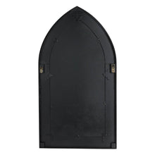 Load image into Gallery viewer, 40.16"H Black Wooden Cathedral Windowpane Wall Mirror Decor