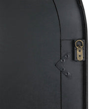 Load image into Gallery viewer, 40.16"H Black Wooden Cathedral Windowpane Wall Mirror Decor