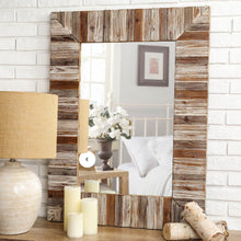 Load image into Gallery viewer, 39.70"H Farmhouse Rectangle Wooden Frame Wall Mirror