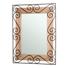 Load image into Gallery viewer, 31"H Traditional Rectangle Wooden And Metal Scroll Wall Mirror
