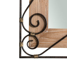 Load image into Gallery viewer, 31"H Traditional Rectangle Wooden And Metal Scroll Wall Mirror