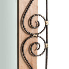 Load image into Gallery viewer, 31"H Traditional Rectangle Wooden And Metal Scroll Wall Mirror