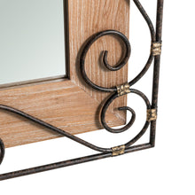 Load image into Gallery viewer, 31"H Traditional Rectangle Wooden And Metal Scroll Wall Mirror