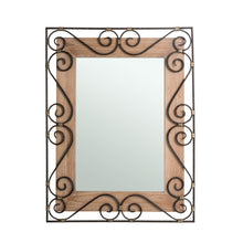 Load image into Gallery viewer, 31"H Traditional Rectangle Wooden And Metal Scroll Wall Mirror