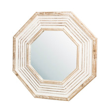 Load image into Gallery viewer, Vintage Octagonal Wooden Wall Mirror