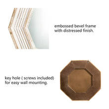 Load image into Gallery viewer, Vintage Octagonal Wooden Wall Mirror