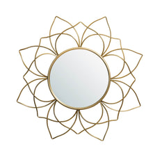 Load image into Gallery viewer, 32.75"D Oversized 3D Lotus Regency Modern Gold Metal Wall Mirror