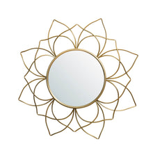 Load image into Gallery viewer, 32.75"D Oversized 3D Lotus Regency Modern Gold Metal Wall Mirror