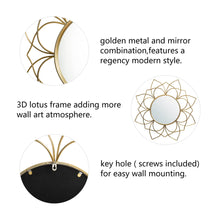 Load image into Gallery viewer, 32.75"D Oversized 3D Lotus Regency Modern Gold Metal Wall Mirror