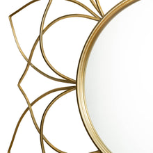 Load image into Gallery viewer, 32.75"D Oversized 3D Lotus Regency Modern Gold Metal Wall Mirror