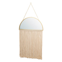 Load image into Gallery viewer, 47.25"H Regency Modern/Boho Metal Semicircle Wall Mirror With Tassels Hanging Decor