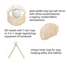 Load image into Gallery viewer, 37.50"H Regency Modern/Boho Metal Eye Mirror With Tassels Hanging Decor