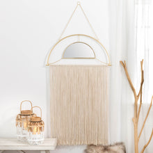 Load image into Gallery viewer, 67.75"H Regency Modern/Boho Mirror With Tassels Hanging Decor