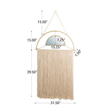 Load image into Gallery viewer, 67.75"H Regency Modern/Boho Mirror With Tassels Hanging Decor