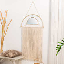 Load image into Gallery viewer, 67.75"H Regency Modern/Boho Mirror With Tassels Hanging Decor