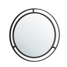 Load image into Gallery viewer, 24.00"D Deluxe Black Metal Round Wall Mirror