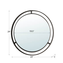 Load image into Gallery viewer, 24.00"D Deluxe Black Metal Round Wall Mirror