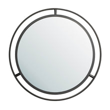 Load image into Gallery viewer, 24.00"D Deluxe Black Metal Round Wall Mirror