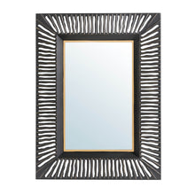 Load image into Gallery viewer, 34.50"H Oversized Modern Black & Gold Metal Wall Mirror