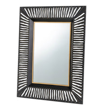 Load image into Gallery viewer, 34.50"H Oversized Modern Black & Gold Metal Wall Mirror