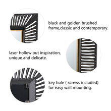 Load image into Gallery viewer, 34.50"H Oversized Modern Black & Gold Metal Wall Mirror