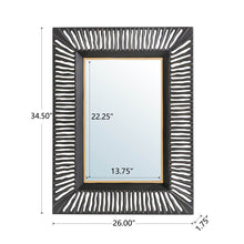 Load image into Gallery viewer, 34.50"H Oversized Modern Black & Gold Metal Wall Mirror