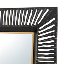 Load image into Gallery viewer, 34.50"H Oversized Modern Black & Gold Metal Wall Mirror