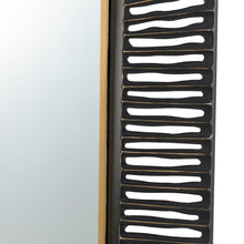 Load image into Gallery viewer, 34.50"H Oversized Modern Black & Gold Metal Wall Mirror