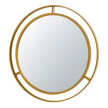 Load image into Gallery viewer, 28.00"D Oversized Glam Gold Metal Round Wall Mirror
