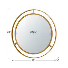 Load image into Gallery viewer, 28.00"D Oversized Glam Gold Metal Round Wall Mirror