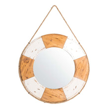 Load image into Gallery viewer, 30"D Coastal Lifebuoy Wood Wall Mirror