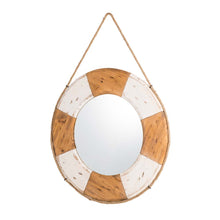 Load image into Gallery viewer, 30"D Coastal Lifebuoy Wood Wall Mirror