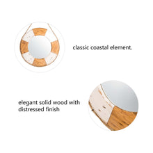 Load image into Gallery viewer, 30"D Coastal Lifebuoy Wood Wall Mirror