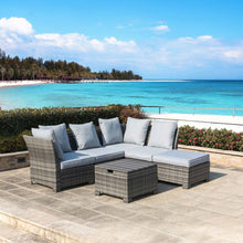 Load image into Gallery viewer, 6-Piece Outdoor Patio Wicker Sectional Conversation Sofa Set with Cushions