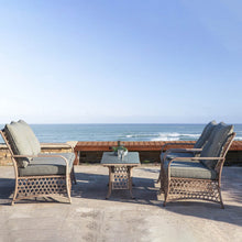 Load image into Gallery viewer, 4 Piece Outdoor Patio Wicker Chair and Table Sectional