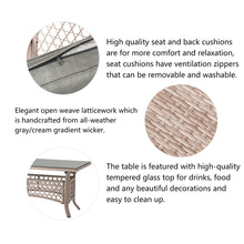 Load image into Gallery viewer, 4 Piece Outdoor Patio Wicker Chair and Table Sectional