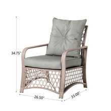 Load image into Gallery viewer, 4 Piece Outdoor Patio Wicker Chair and Table Sectional