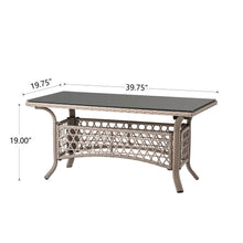 Load image into Gallery viewer, 4 Piece Outdoor Patio Wicker Chair and Table Sectional