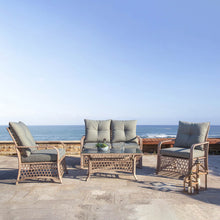 Load image into Gallery viewer, 4 Piece Outdoor Patio Wicker Chair and Table Sectional