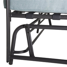 Load image into Gallery viewer, 45.25"L Outdoor Patio Loveseat Glider Chair with Blue Cushions