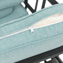 Load image into Gallery viewer, 45.25"L Outdoor Patio Loveseat Glider Chair with Blue Cushions